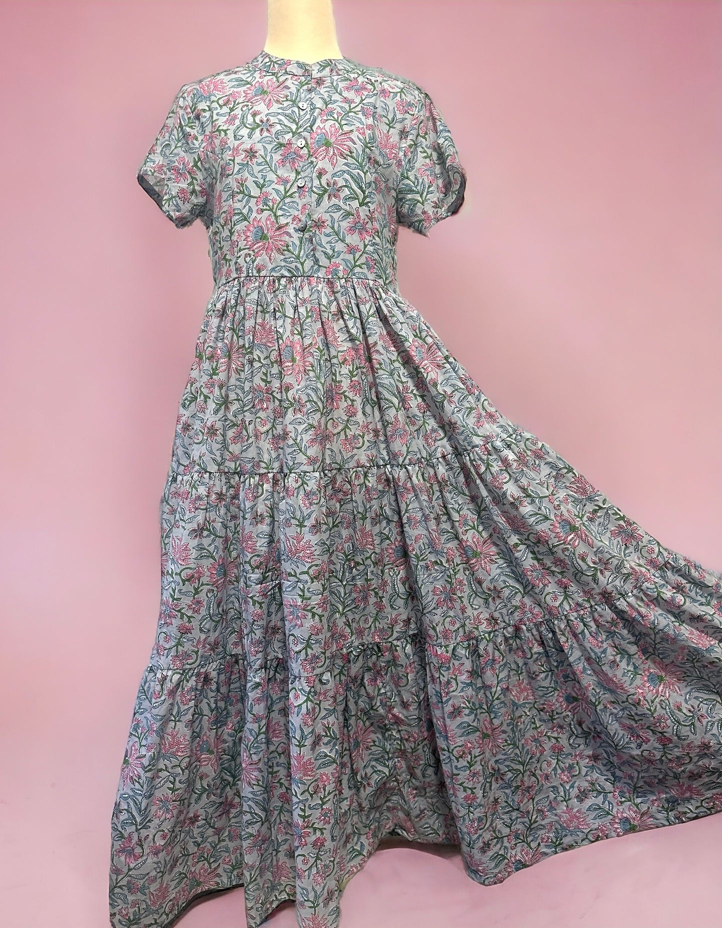 NEW!! Short Sleeve Dress - Ashy Floral Garden 半袖ワンピース