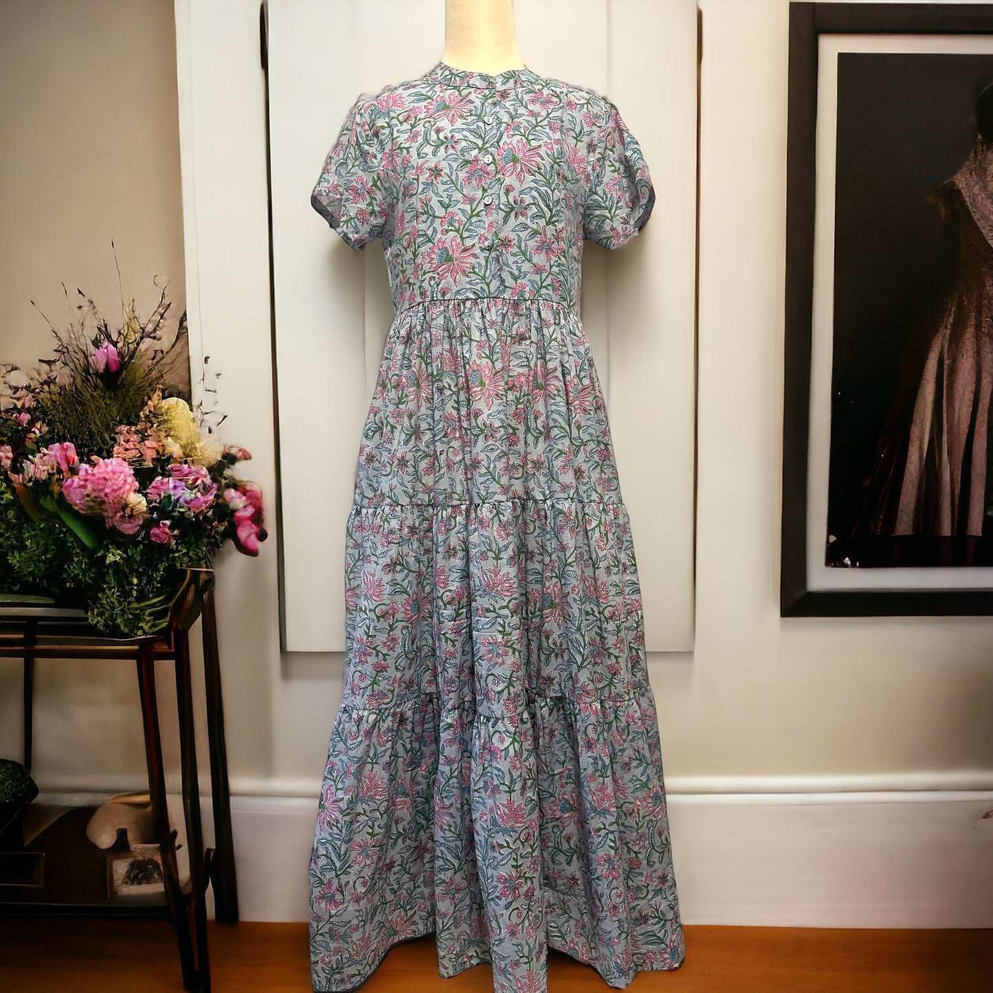 NEW!! Short Sleeve Dress - Ashy Floral Garden 半袖ワンピース