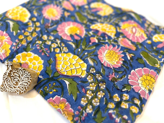 Bring You Happiness ブロックプリントIndian cotton 100%