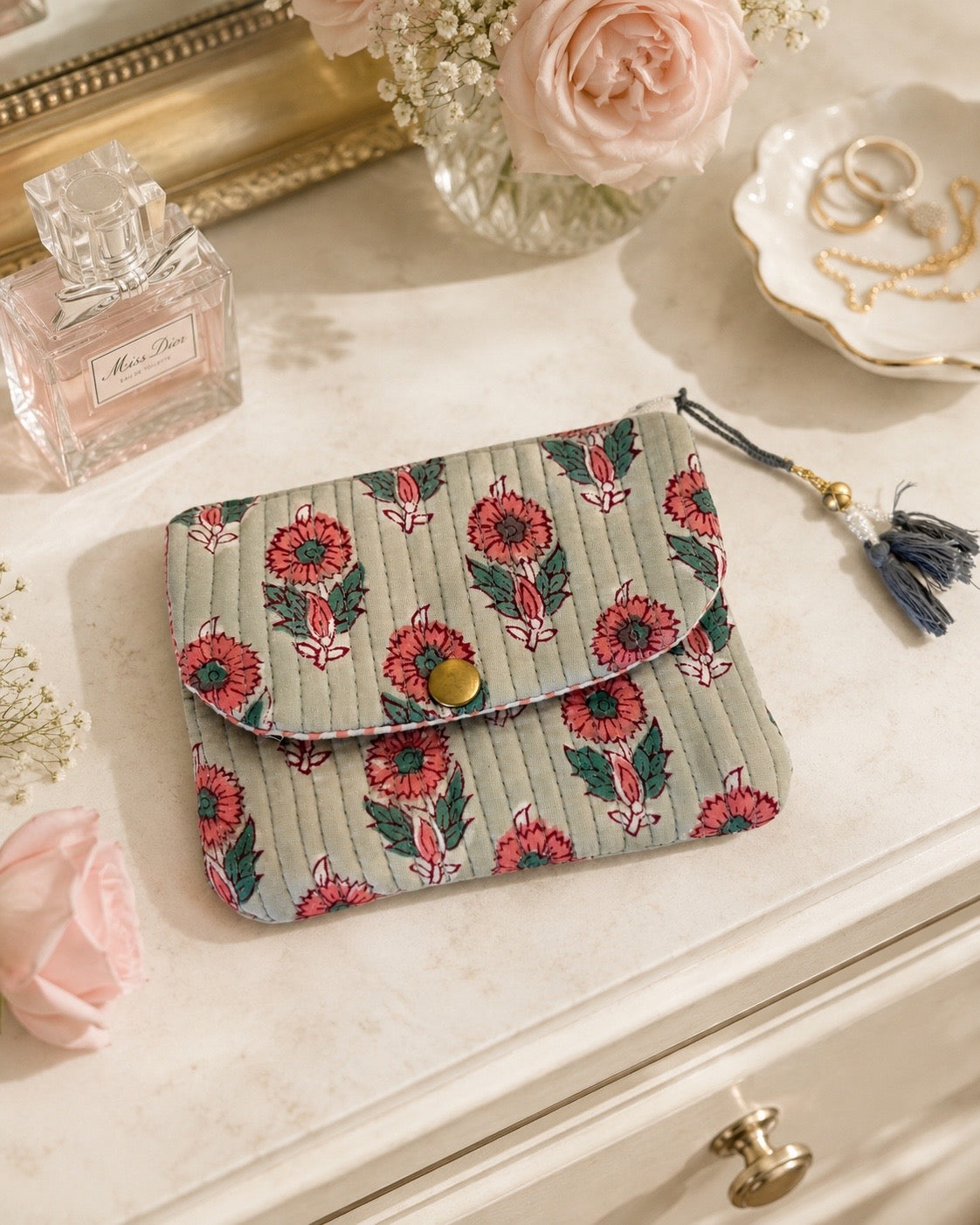 Block Print Wallet Pouch