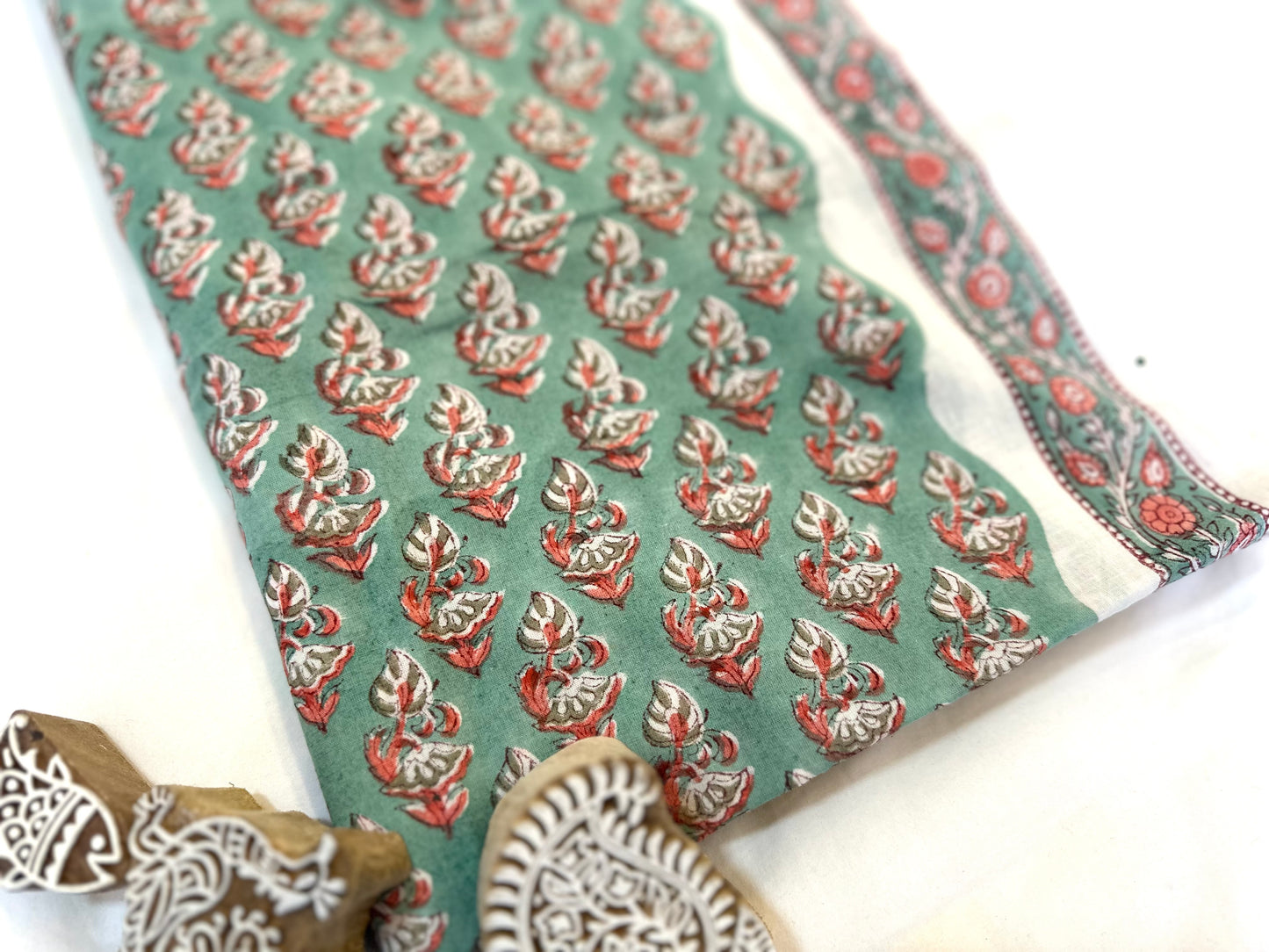 Green the Block ブロックプリントIndian cotton 100%