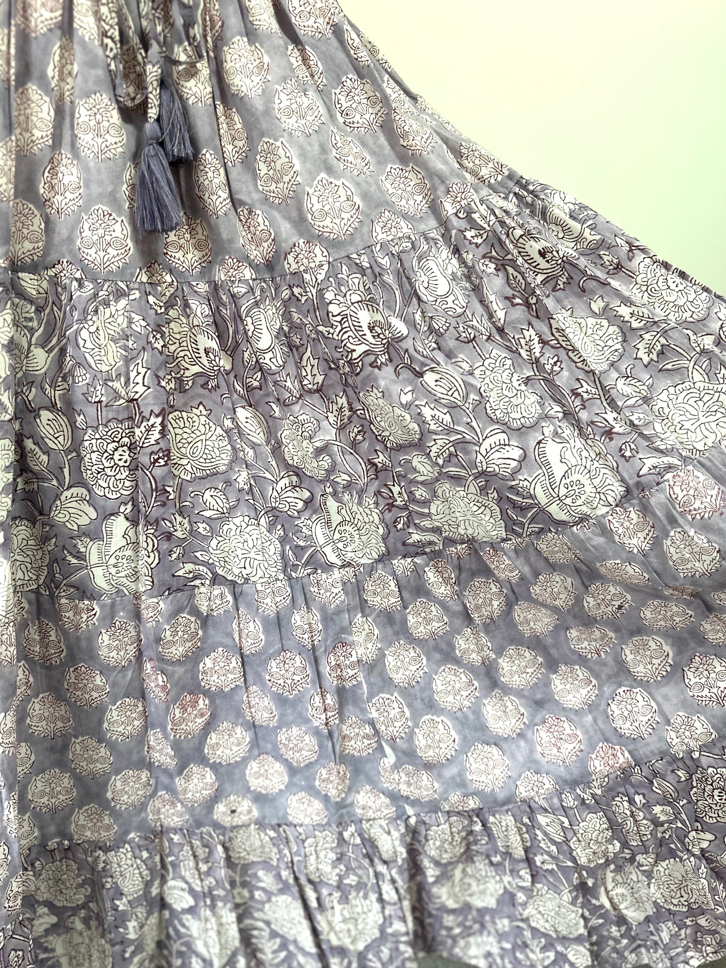 NEW ! Block Print Four Tiered Skirt - 4段ティアードギャザリングスカー