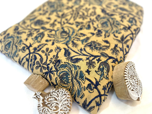 British Elegance ブロックプリントIndian cotton 100%