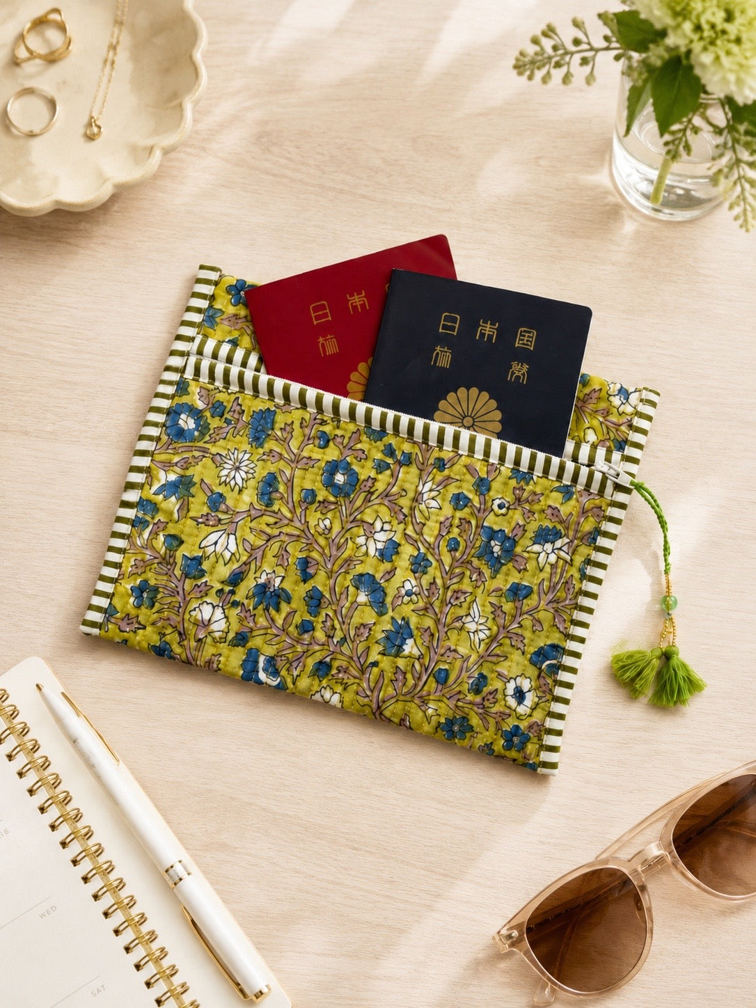 Block Print Multi Purpose Flat Pouch