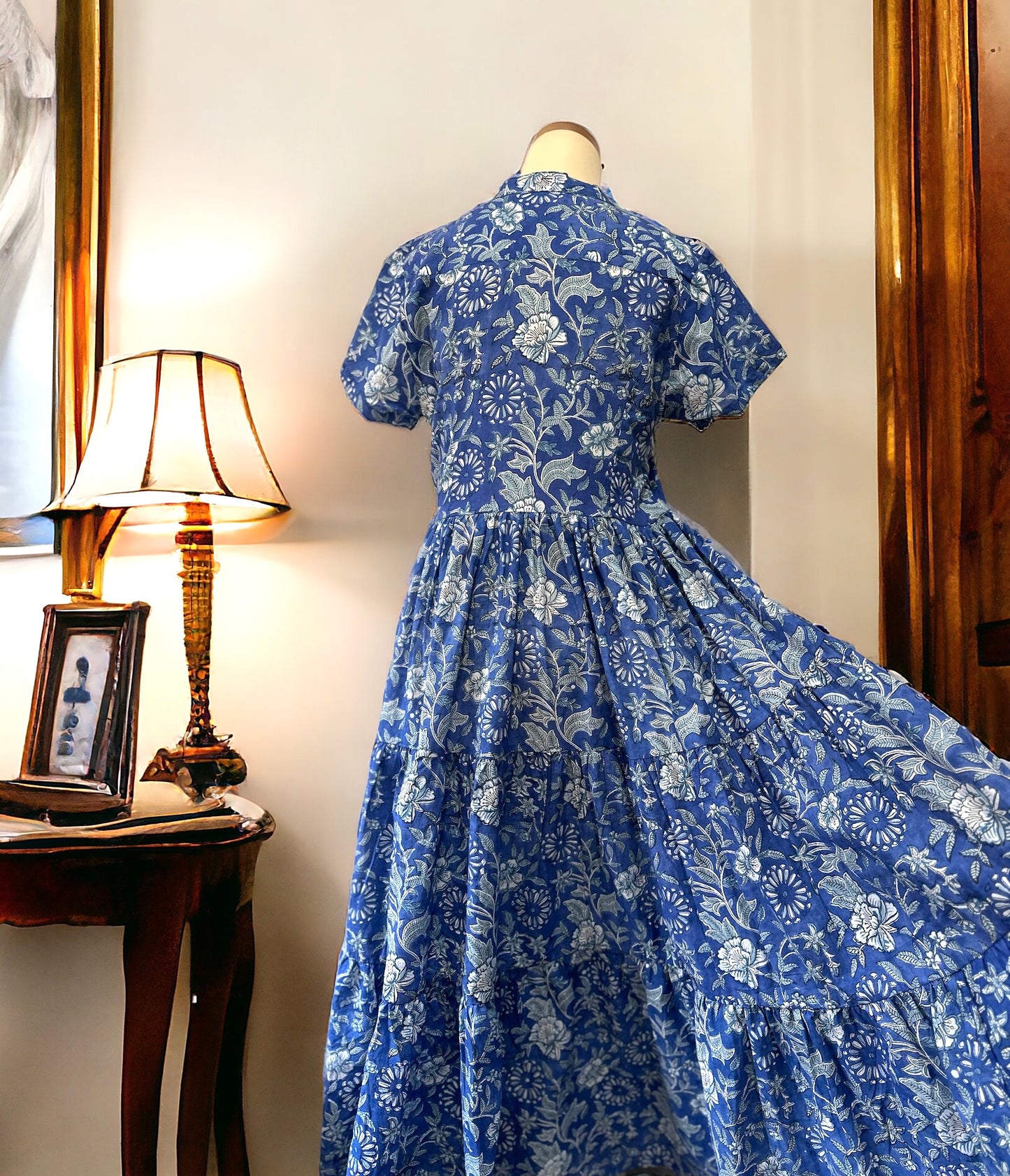 Short Sleeve Dress - Noble Blue 半袖ワンピース