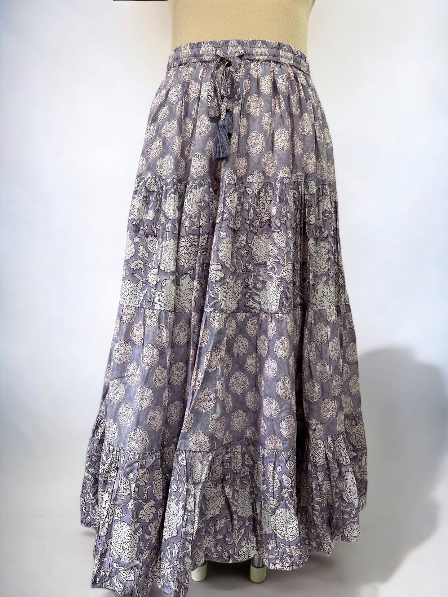 NEW ! Block Print Four Tiered Skirt - 4段ティアードギャザリングスカー