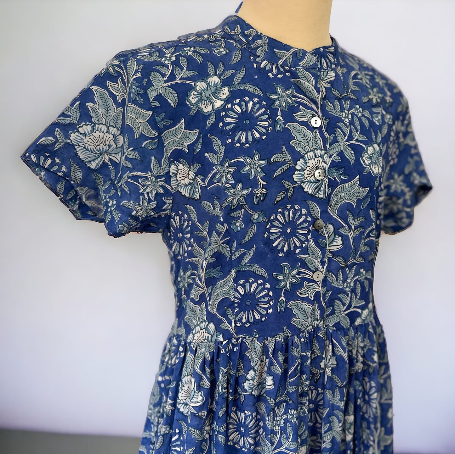 Short Sleeve Dress - Noble Blue 半袖ワンピース
