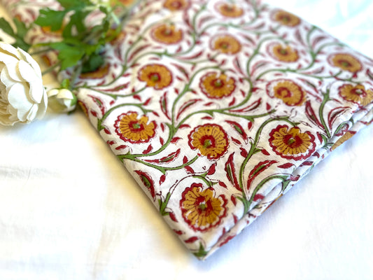 Beginning of Autumn ブロックプリントIndian cotton 100%