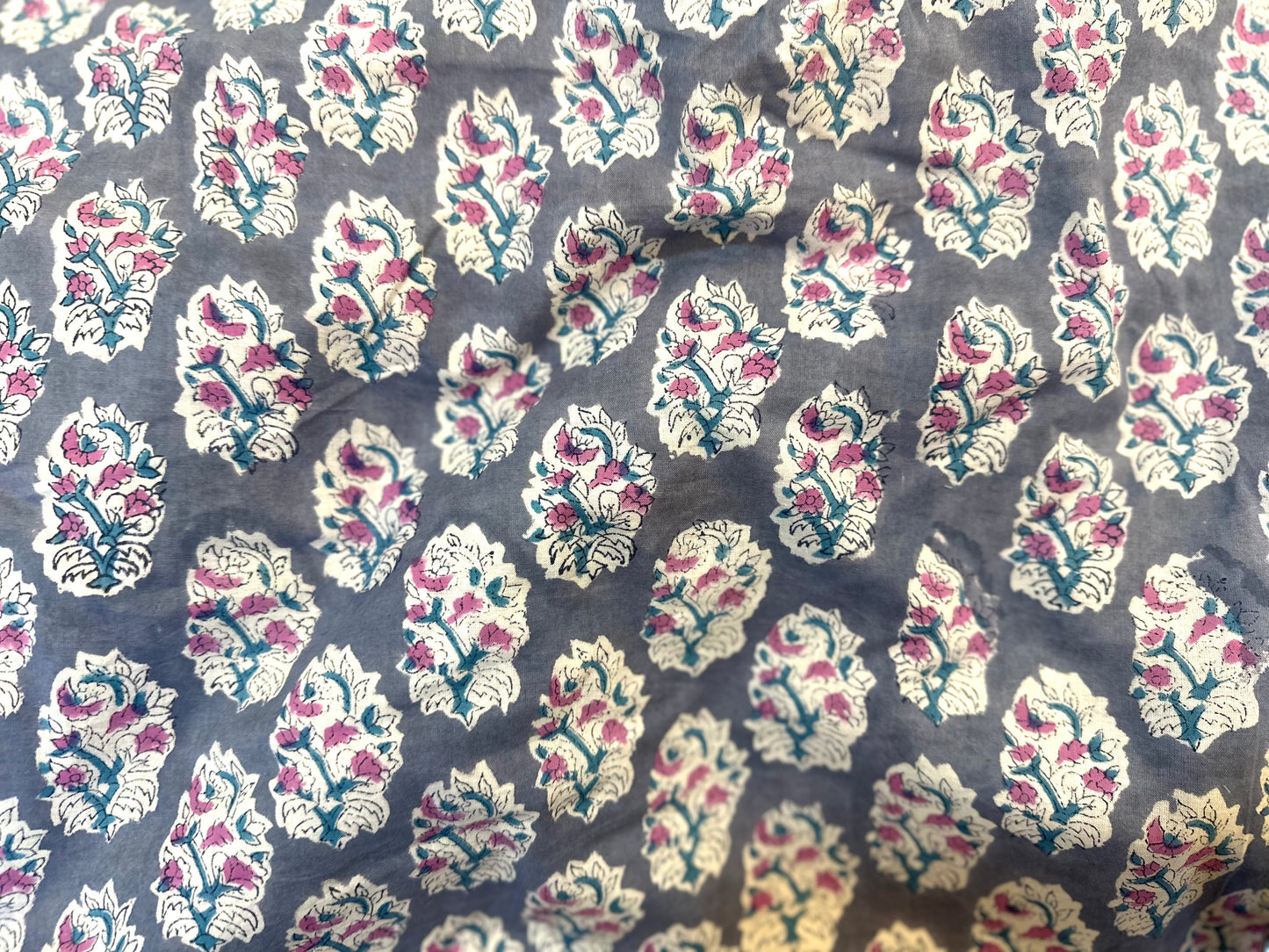 Garden in the Dawn ブロックプリントIndian cotton 100%