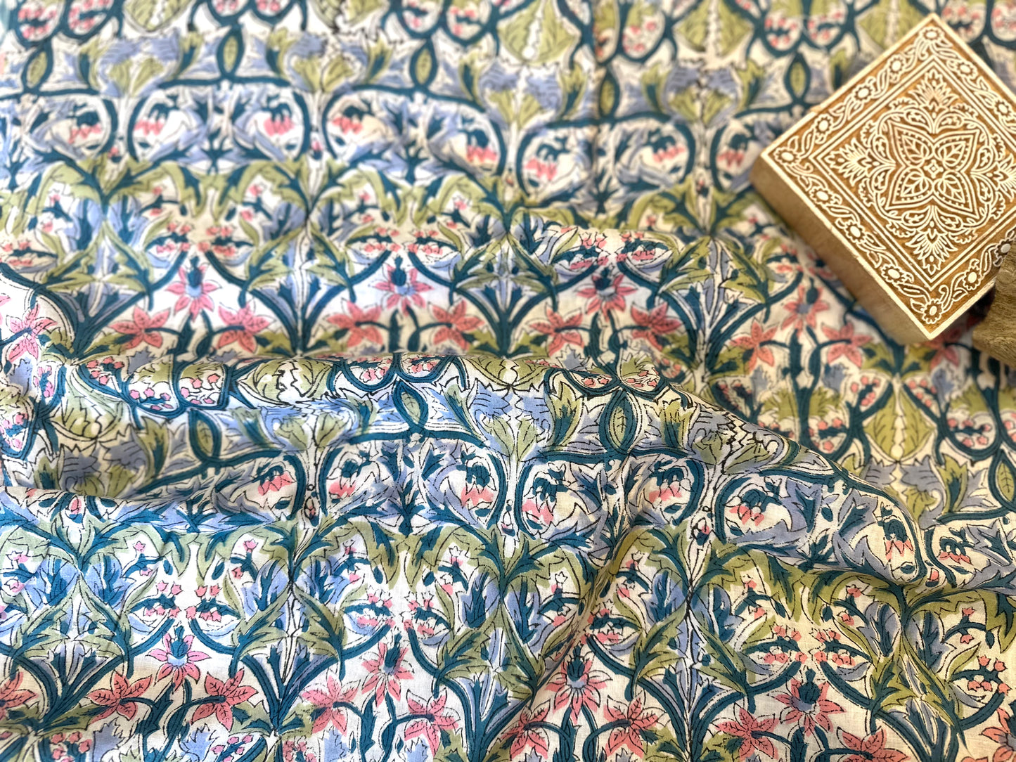 Garden in wonderland ブロックプリントIndian cotton 100%