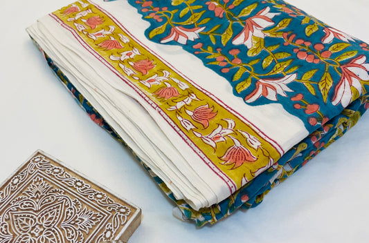 Bloom in ForrestブロックプリントIndian cotton 100%