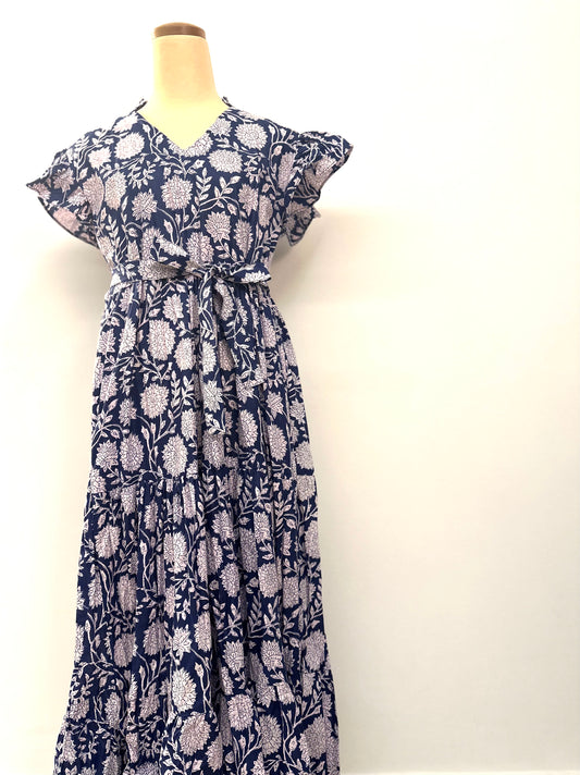 Design B /Frilled sleeve long dressフリルスリーブワンピース