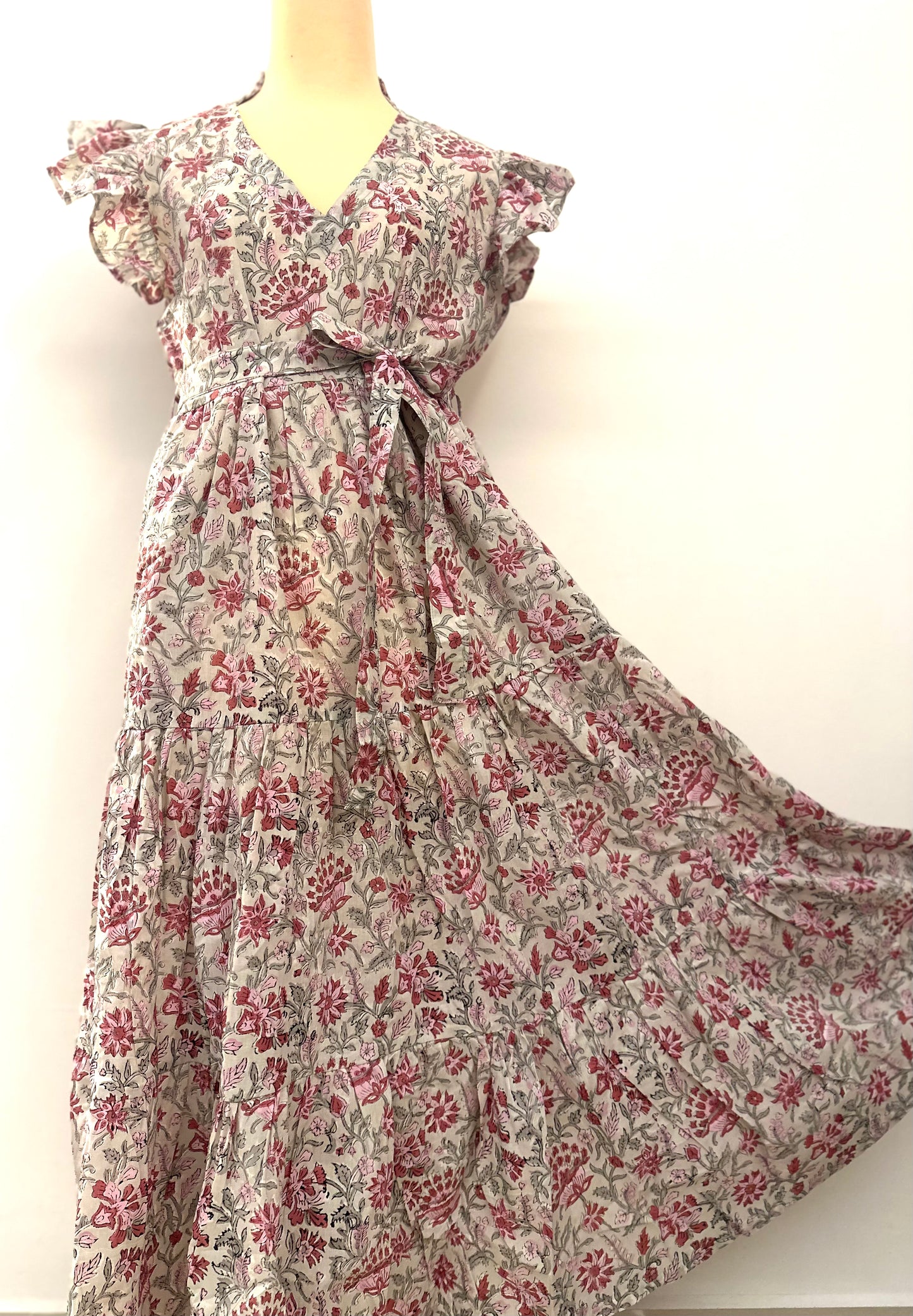 Design B /Frilled sleeve long dressフリルスリーブワンピース