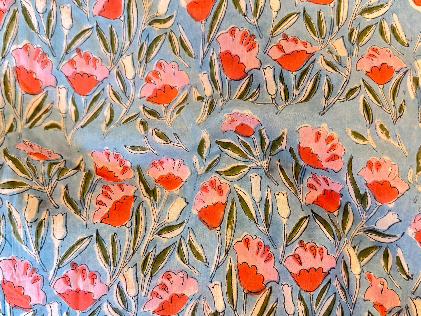 Tulip Yard ブロックプリントIndian cotton 100%