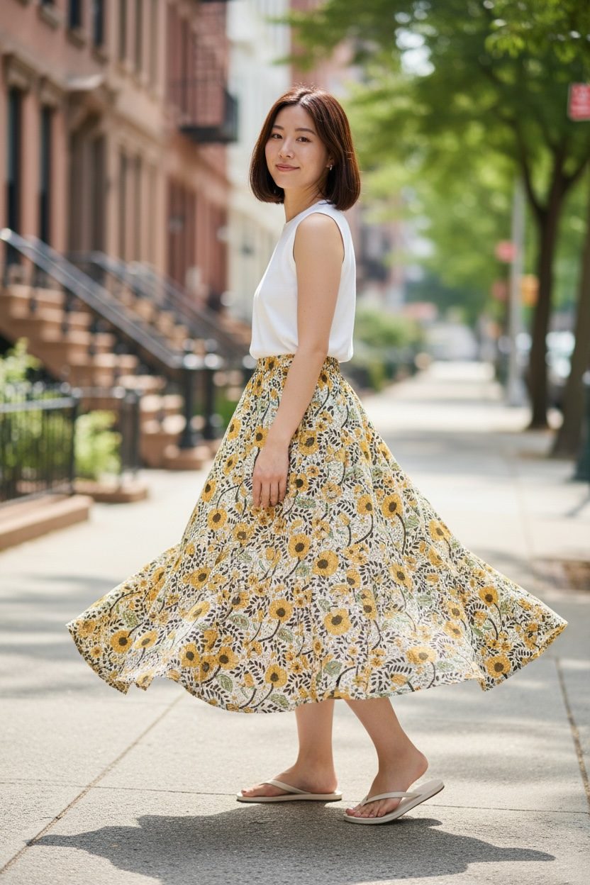 NEW Threw Tiered Skirt 3段ティアードスカート