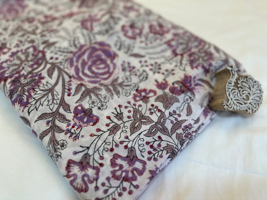Rosy Yard ブロックプリントIndian cotton 100%