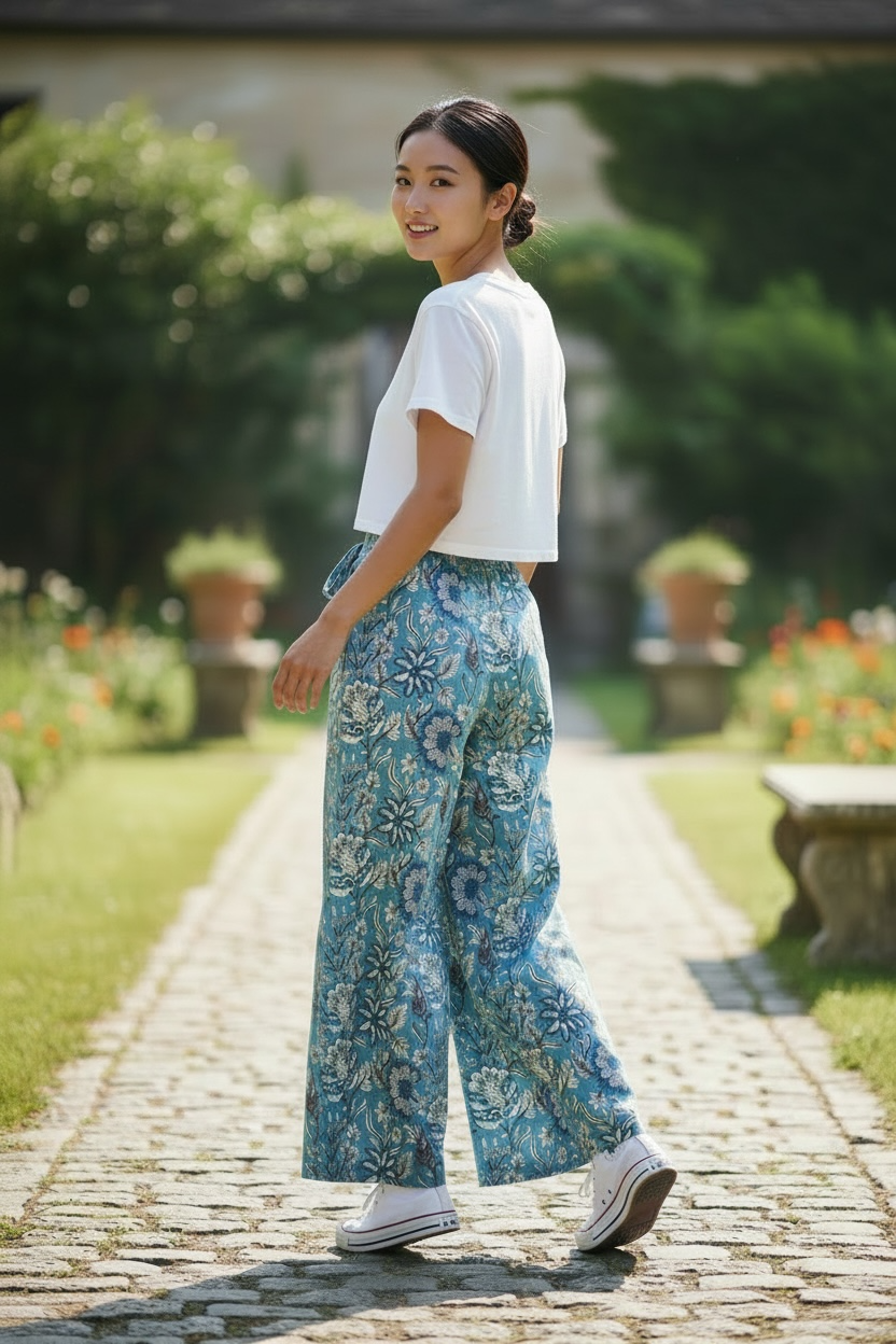 NEW ! Block Print Pants インド綿ブロックプリントパンツ