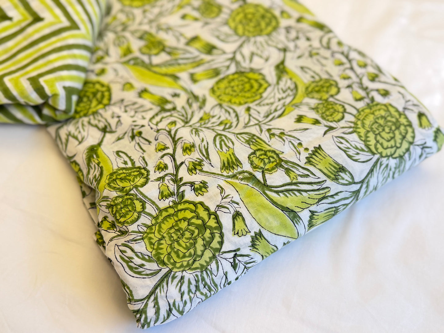 Birds Humming ブロックプリントIndian cotton 100%