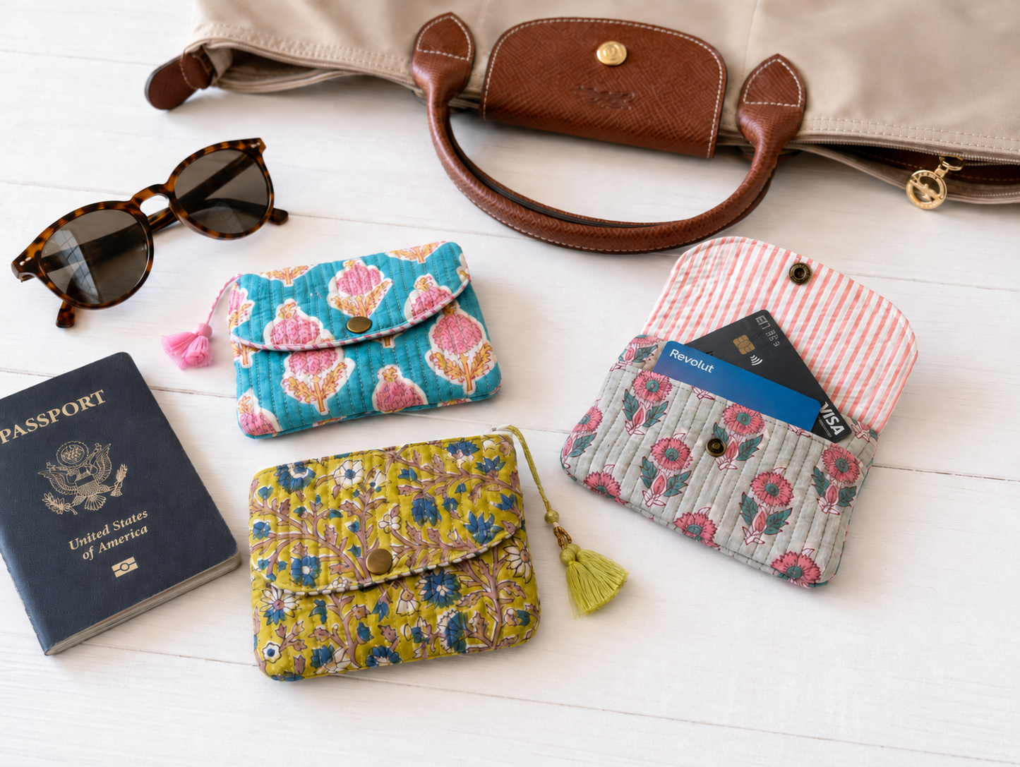 Block Print Wallet Pouch