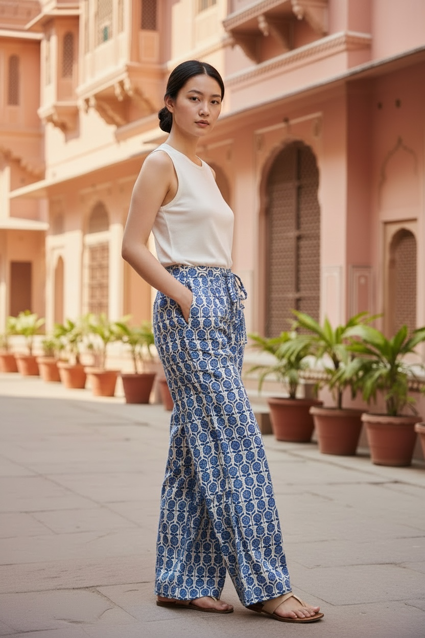 NEW ! Block Print Pants インド綿ブロックプリントパンツ