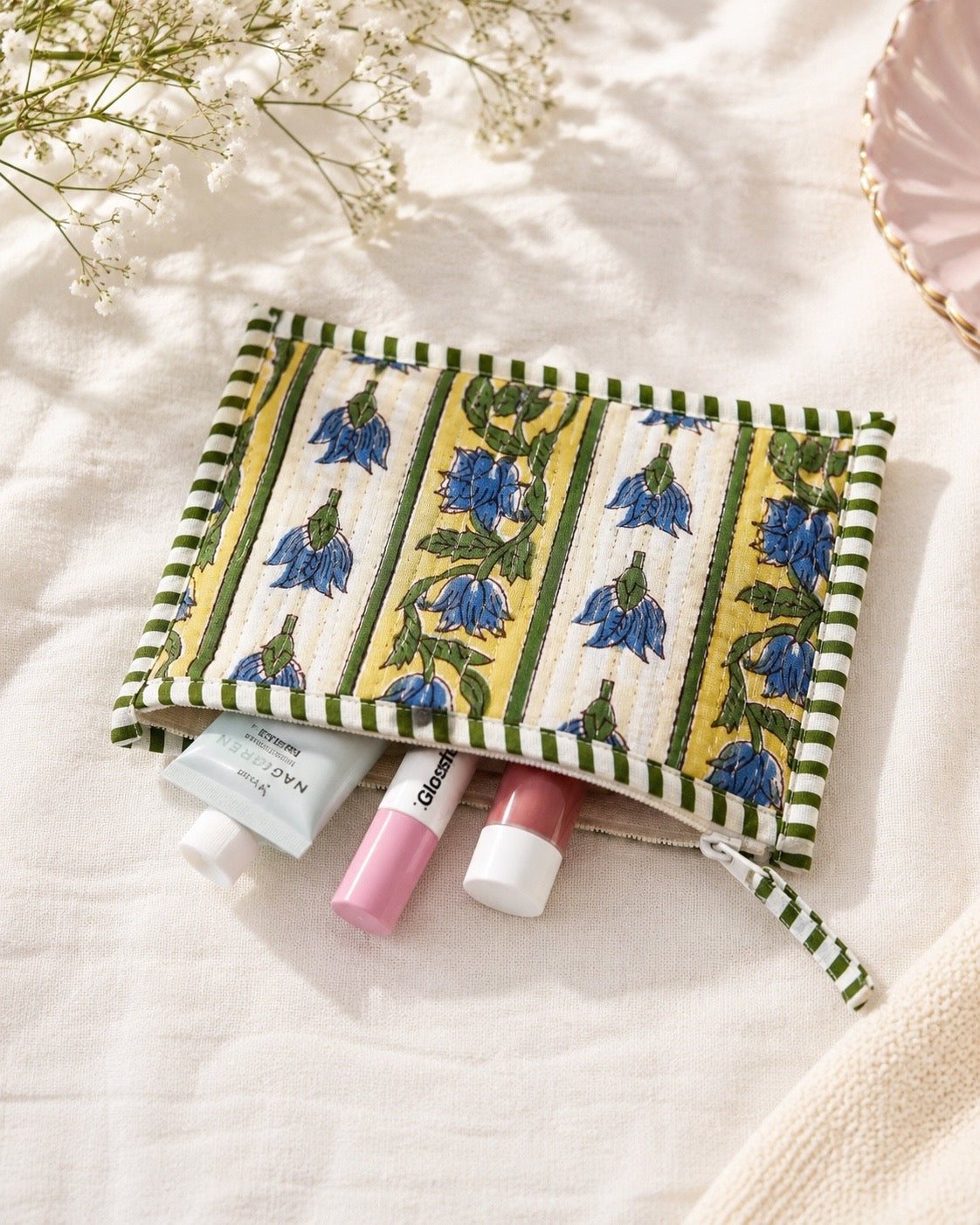 Block Print Mini Card Pouch