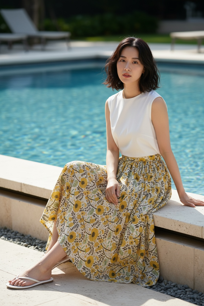 NEW Threw Tiered Skirt 3段ティアードスカート