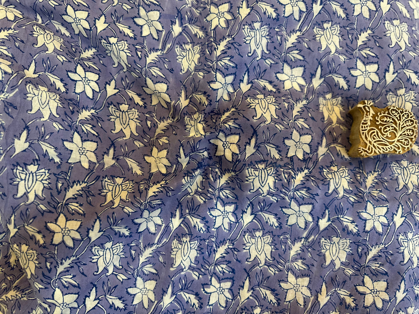 Lilac Morning  ブロックプリントIndian cotton 100%