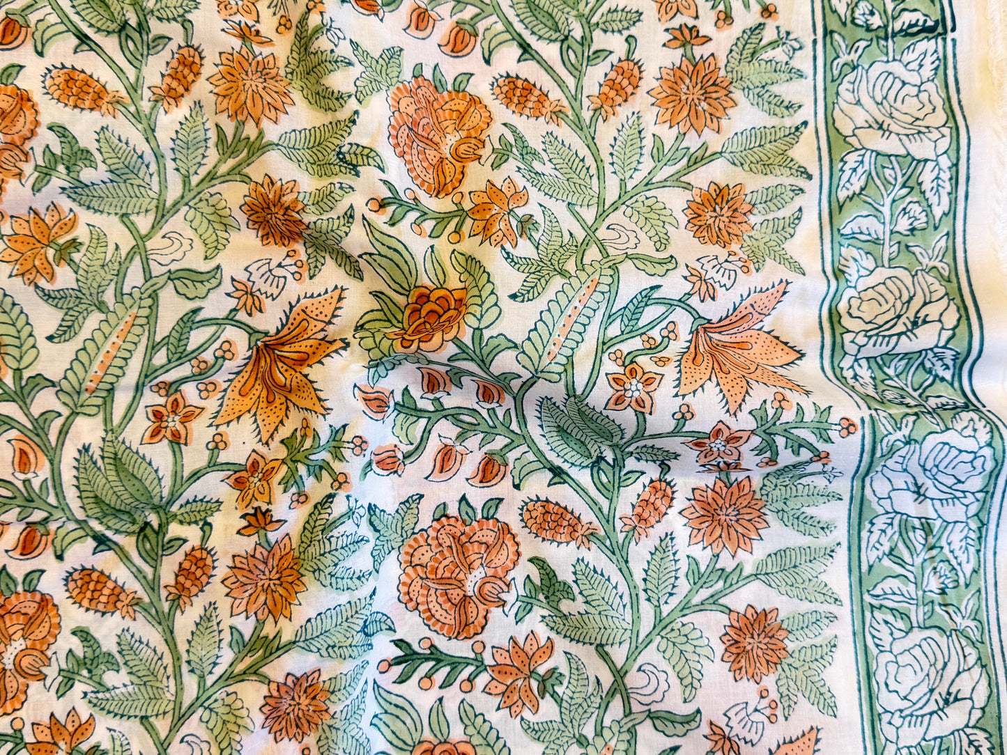 Orient Scene ブロックプリントIndian cotton 100%