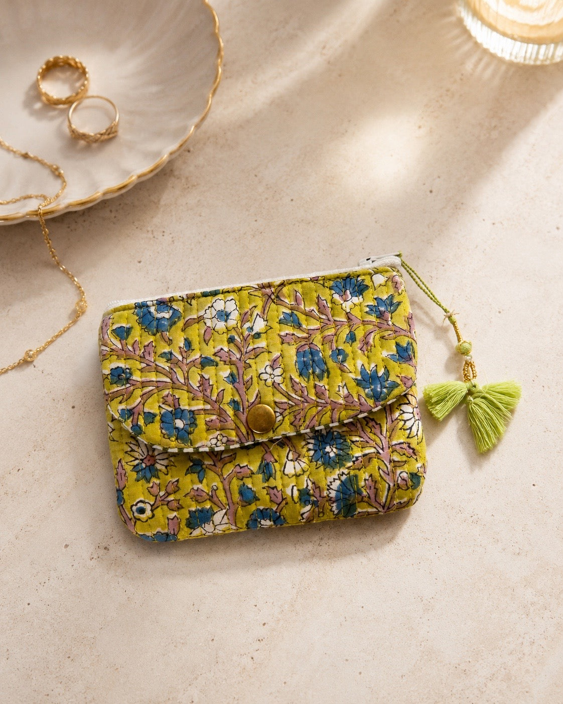 Block Print Wallet Pouch