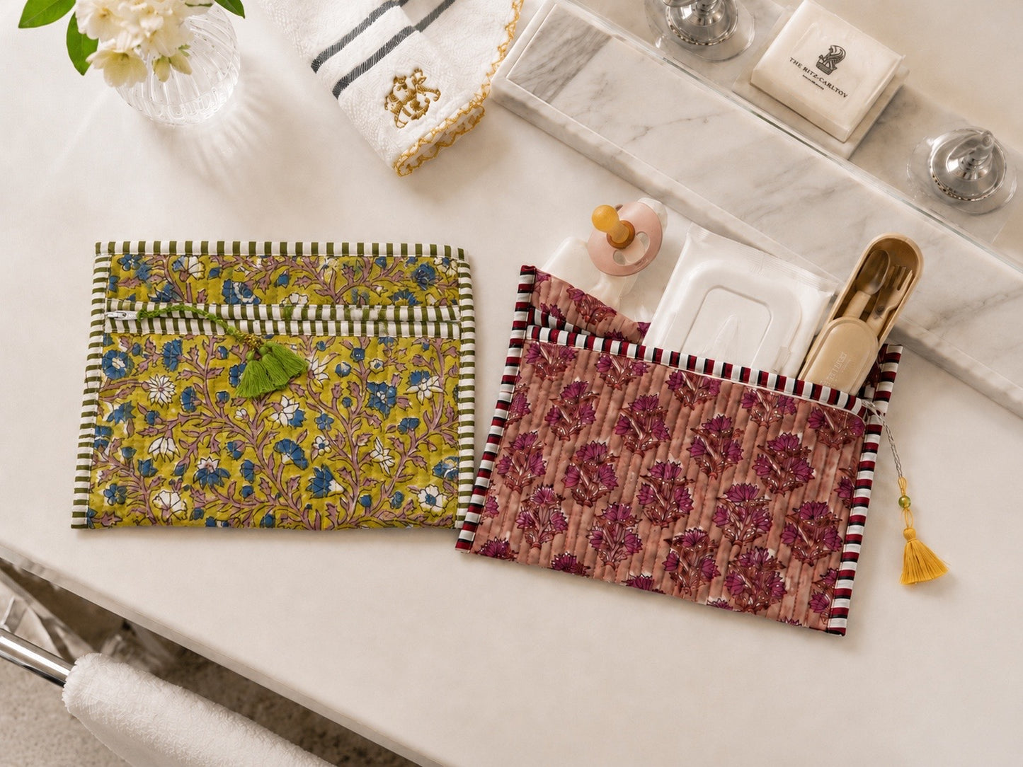 Block Print Multi Purpose Flat Pouch