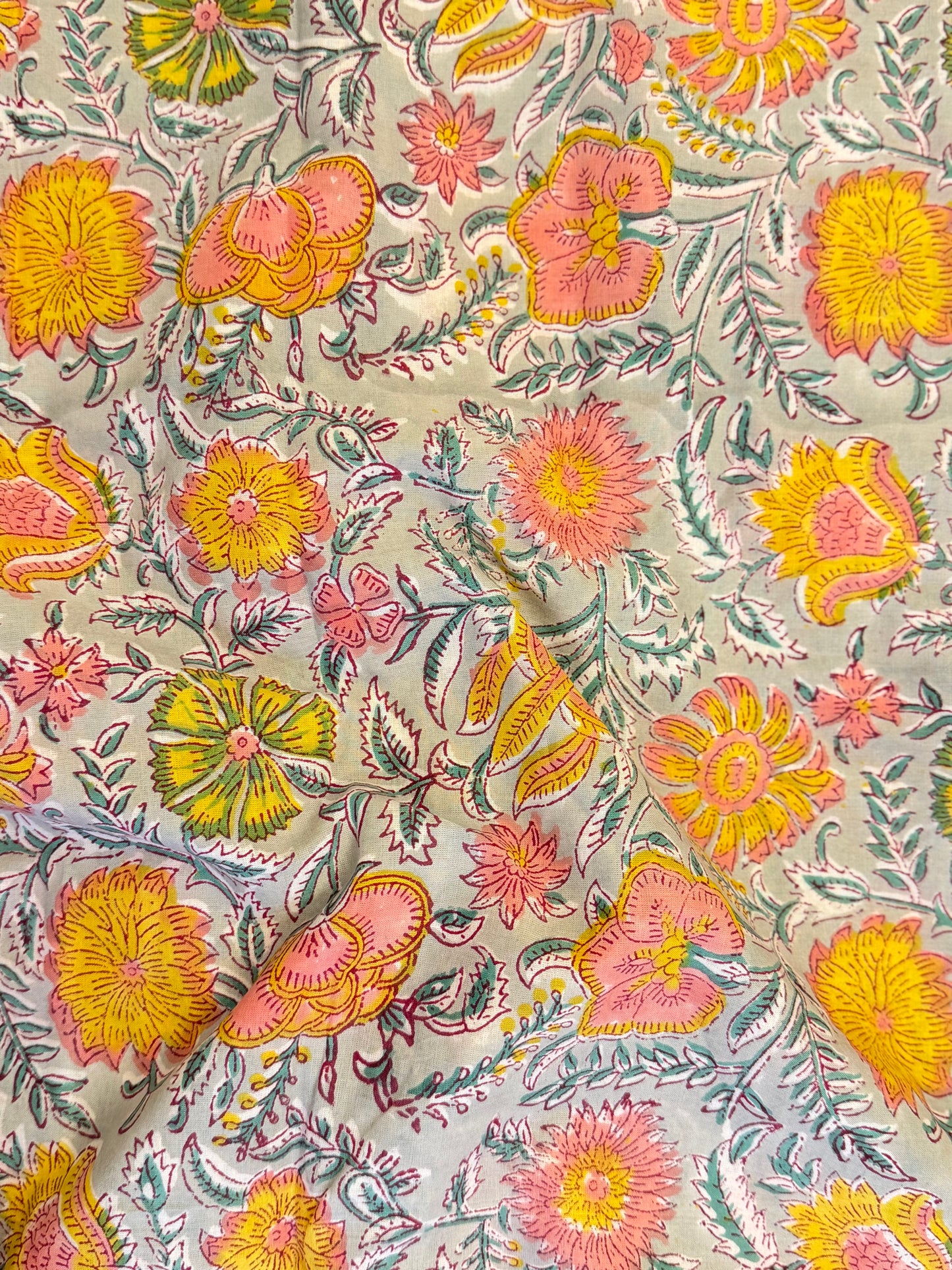Pre Autumn ブロックプリントIndian cotton 100%
