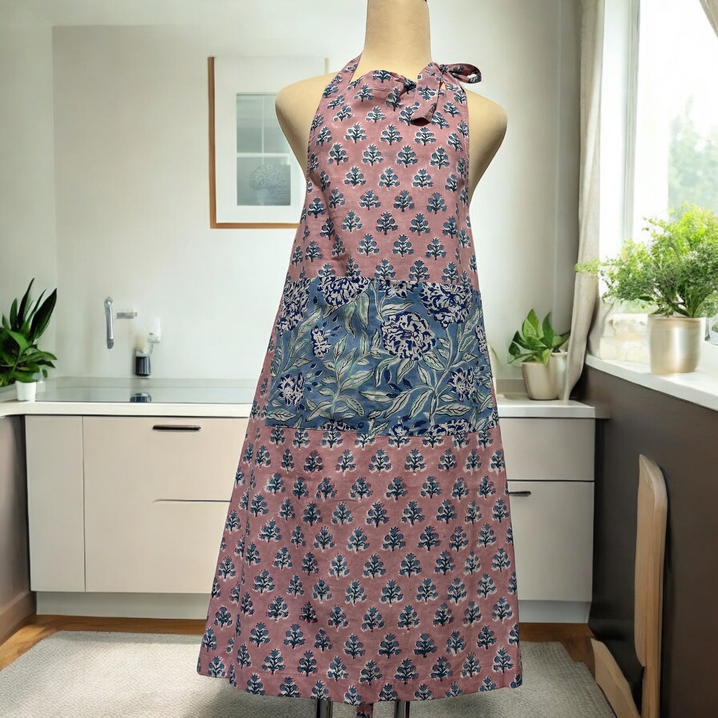 NEW ! Block Print Apron ブロックプリントのエプロン