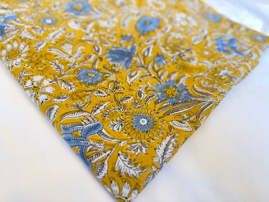 Something BlueブロックプリントIndian cotton 100%