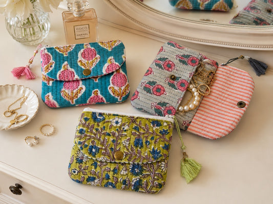 Block Print Wallet Pouch