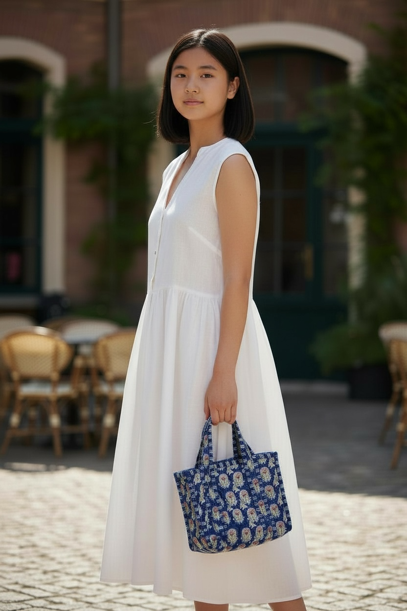 Block Print Mini Tote Bag