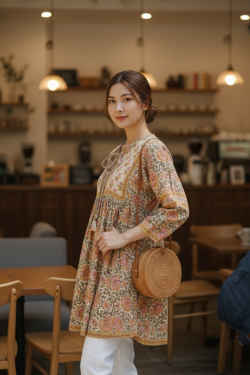 Block Printed Tunic ブロックプリントチュニック