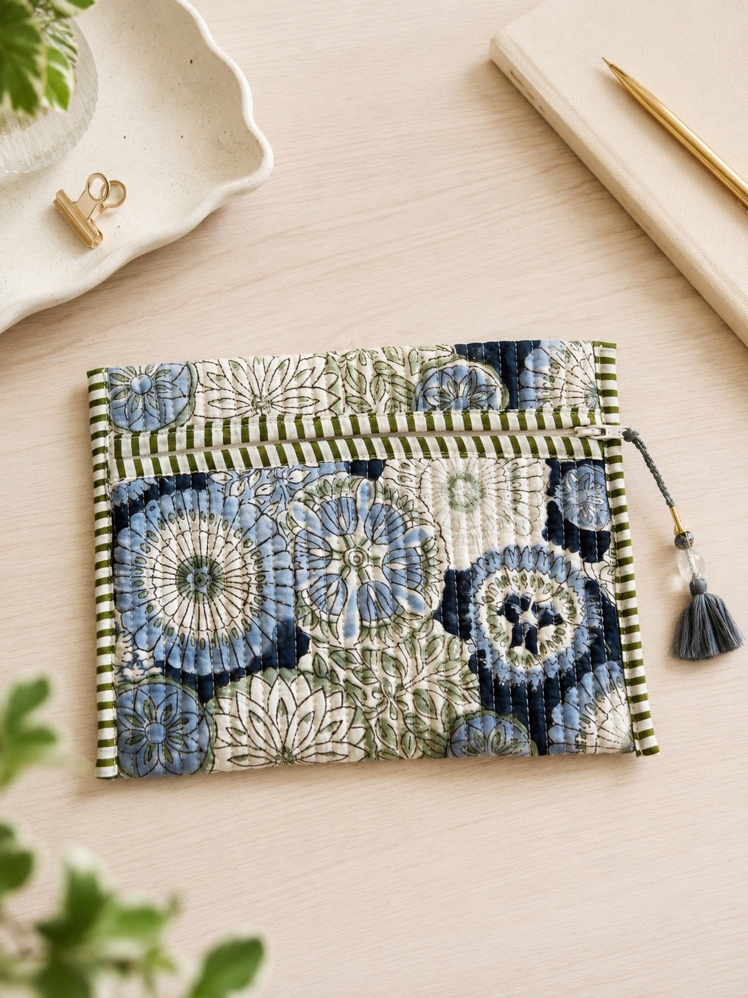 Block Print Multi Purpose Flat Pouch